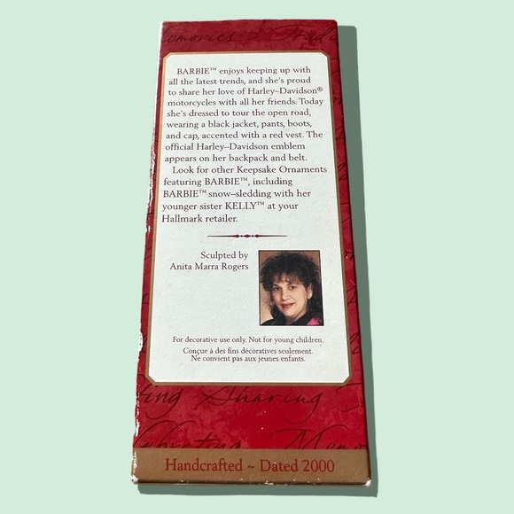 Hallmark Keepsake Ornament Barbie Harley-Davidson Barbie Christmas 2000 Preowned - Picture 3 of 9